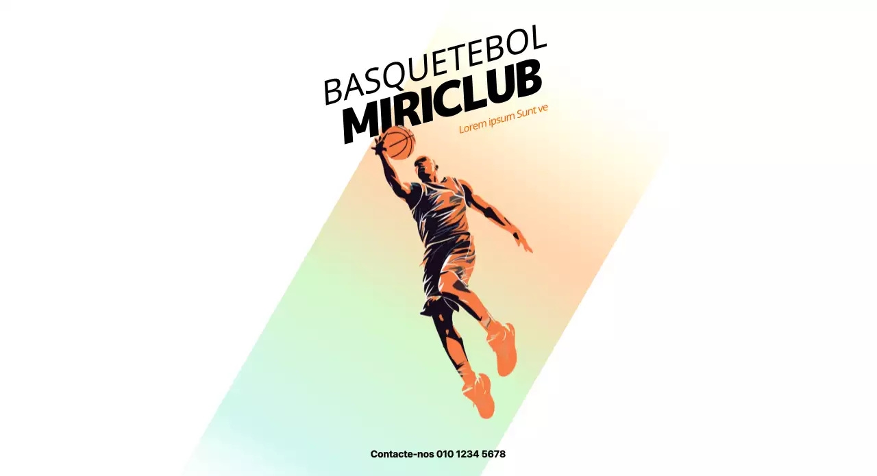 Conceito de clube desportivo de basquetebol com gradiente laranja