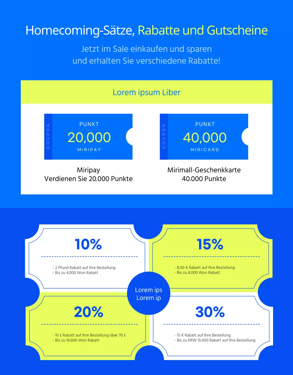 Sommergeräte im Angebot in Hellblau und Chartreuse