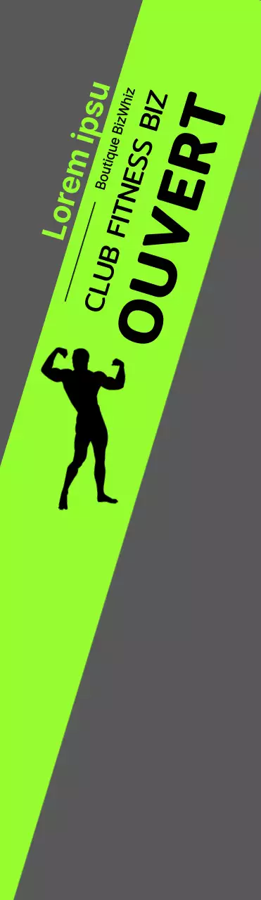 Bannière d'ouverture de club de santé avec silhouette d'homme sur fond fluorescent