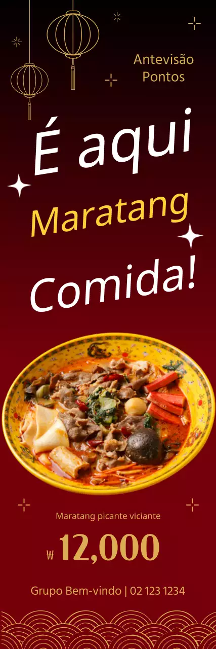 Promoção de um restaurante tradicional Igga Maratang vermelho