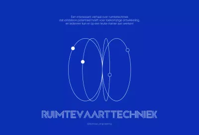 Eenvoudig, strak ingenieursconcept in helder marineblauw en wit