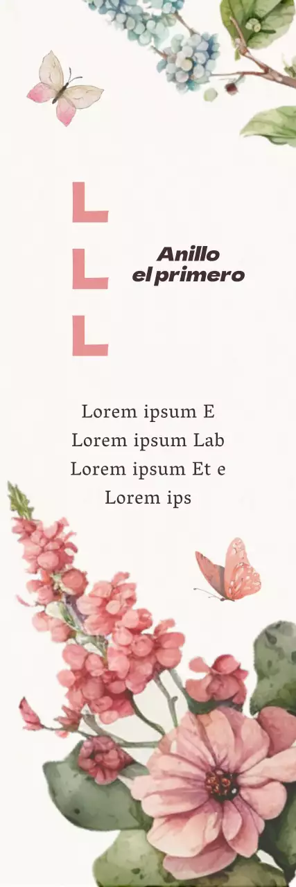 Feliz Día de los Padres inspirado en la caligrafía con flores y mariposas de acuarela rosa