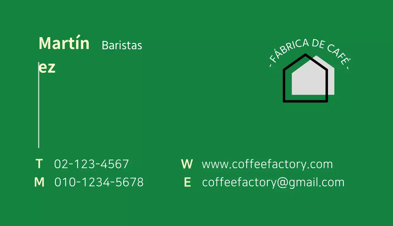 Tarjeta de visita de barista