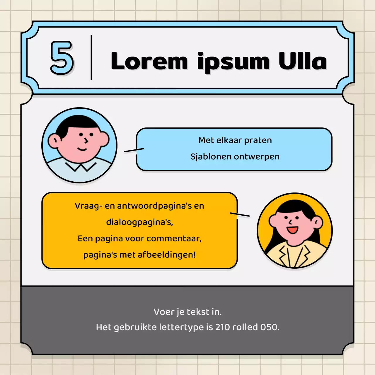 Lichtblauwe en gele tekstballonnen en schattige illustratiestijl