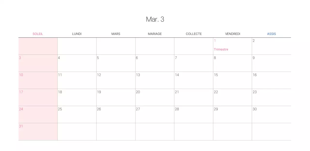 Calendrier ecclésiastique avec des illustrations chaleureuses