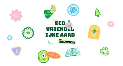 Stickerconcept voor een eco-campagne in groene kleur