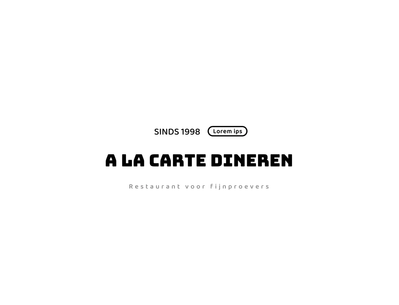 Eenvoudig restaurantlogo in wit en zwart