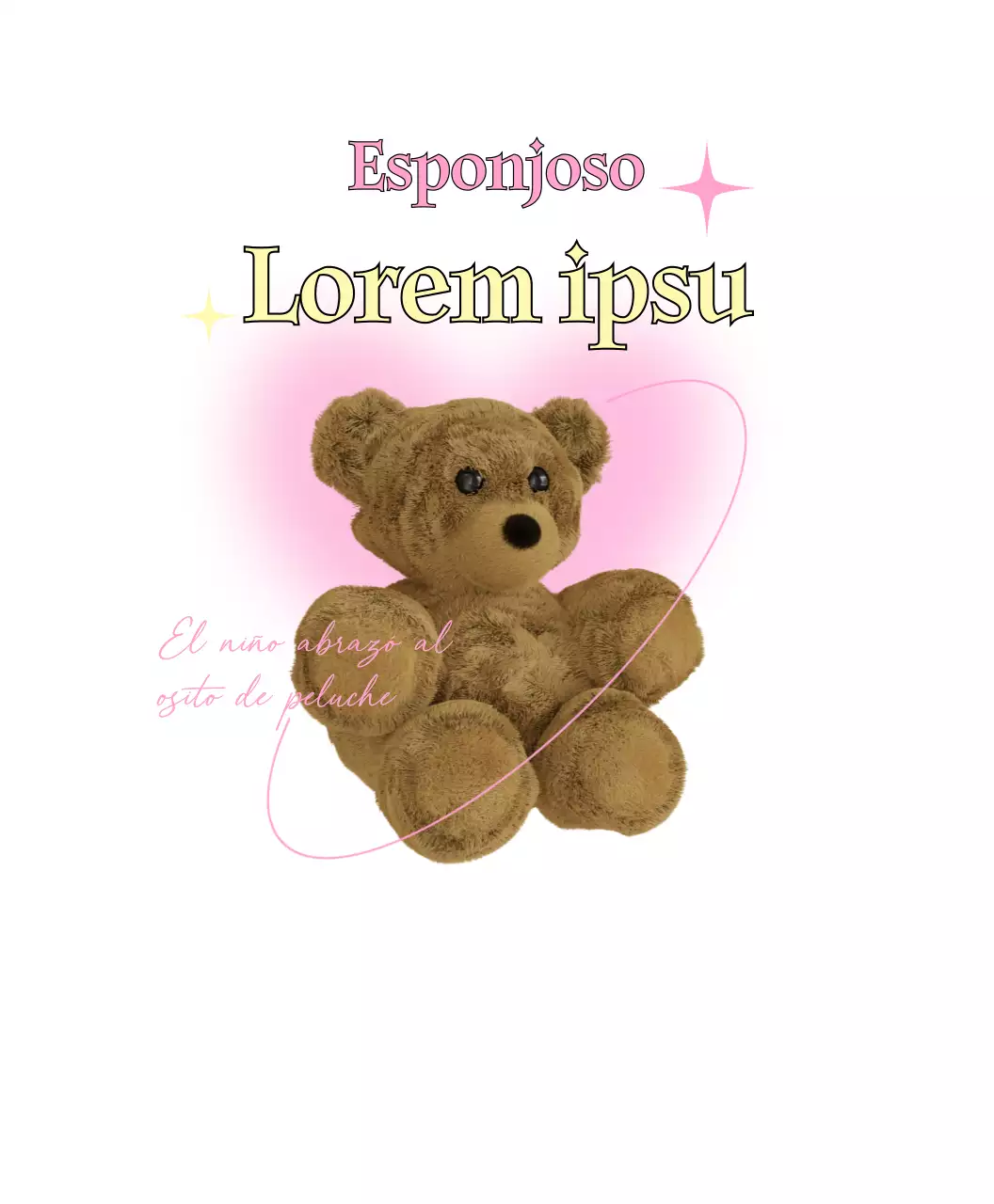 Osito corazón en colores pastel