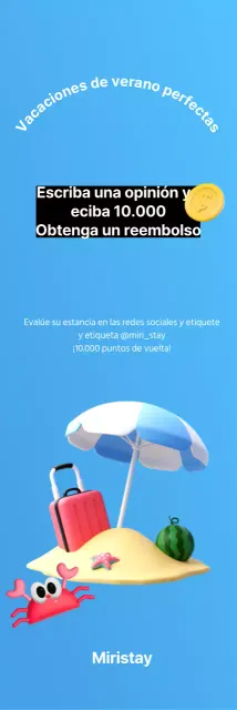Una promoción sencilla con una imagen veraniega en 3D sobre fondo azul claro