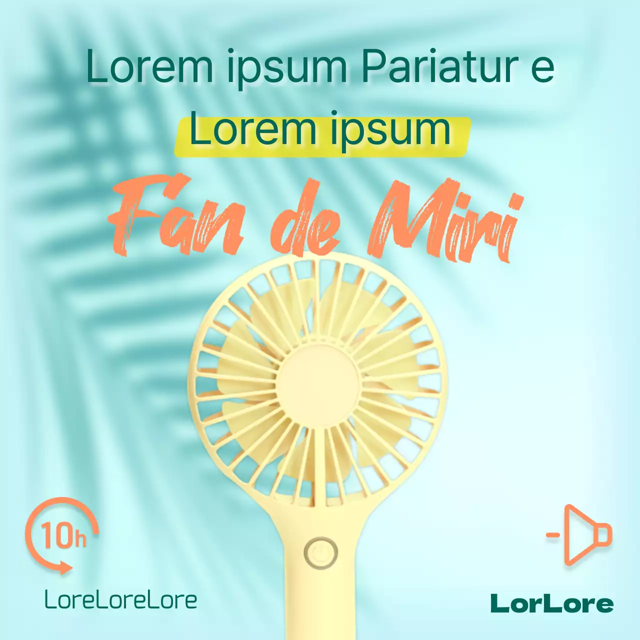 Promouvoir un ventilateur puissant et maniable en vert et orange