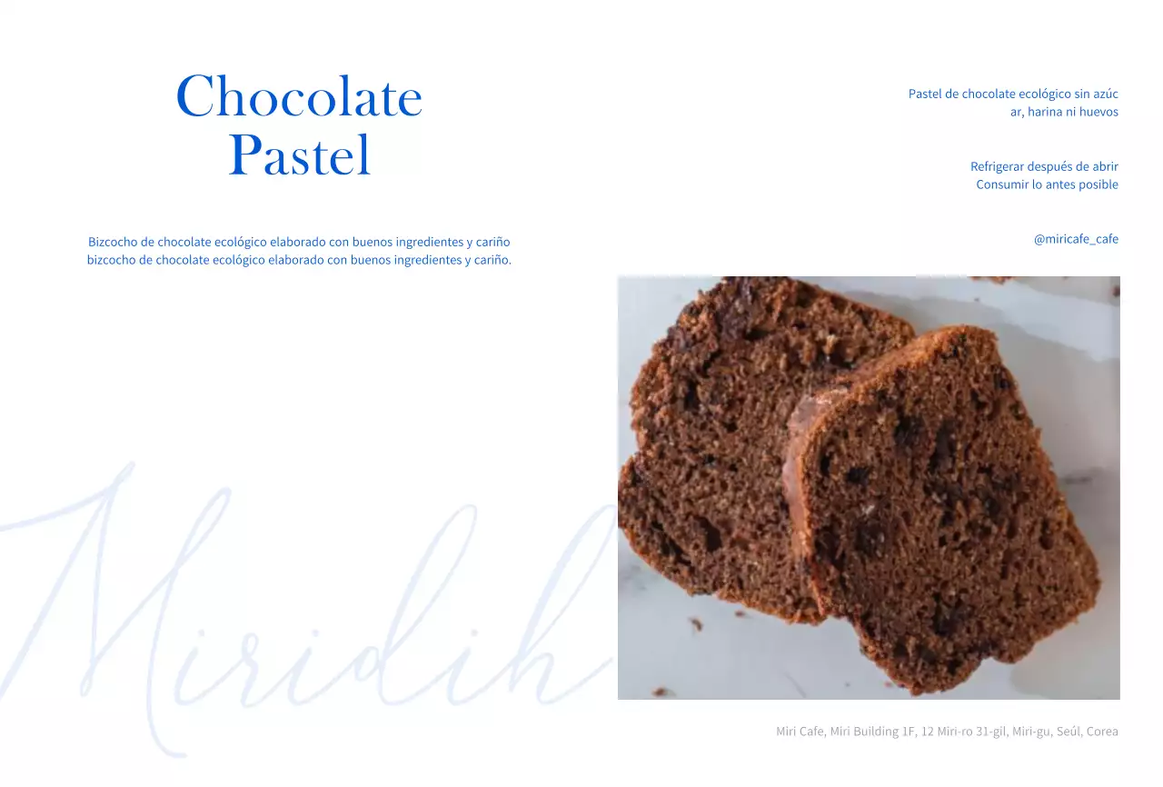 Presentamos el pastel de café azul y limpio