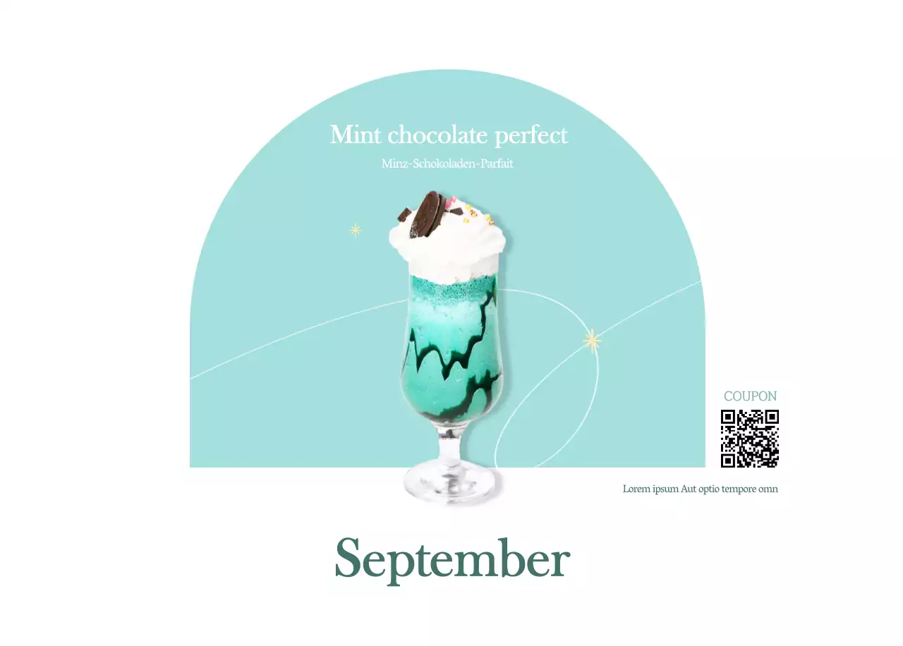 Cafe-Kalender mit Empfehlungen für das Getränk des Monats