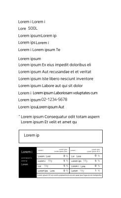 Witregelig eenvoudig voedselinformatie-etiket