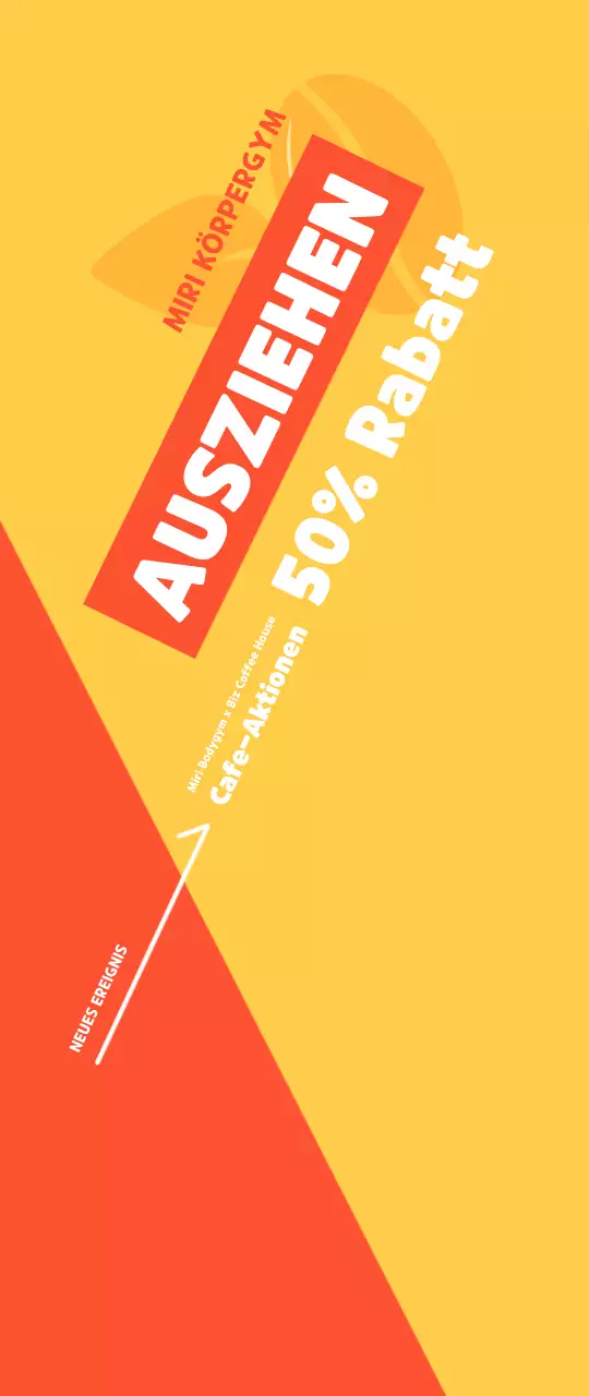 Werbebanner für eine Veranstaltung in einem fröhlichen Fitness-Café