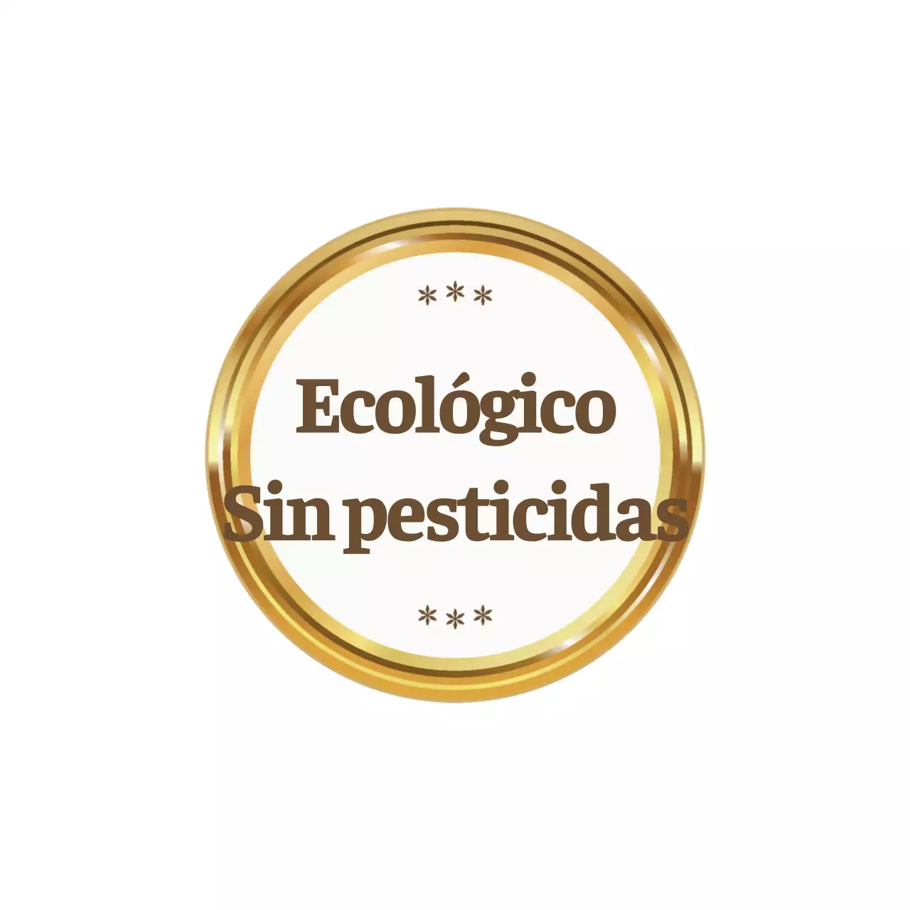 Sencilla promoción ecológica con texto dorado y marrón y marcos de ilustración