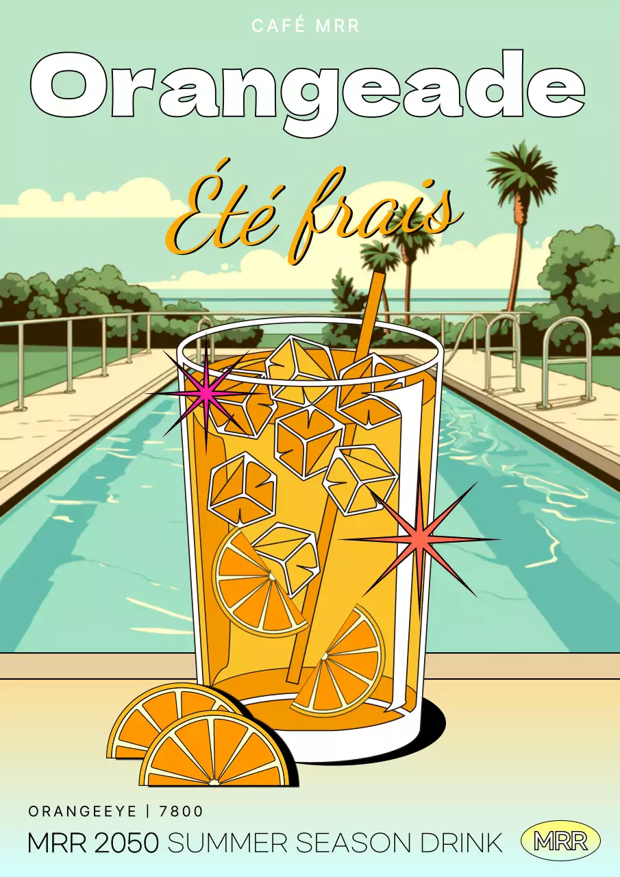 Promotion d'une boisson illustrée à l'orange