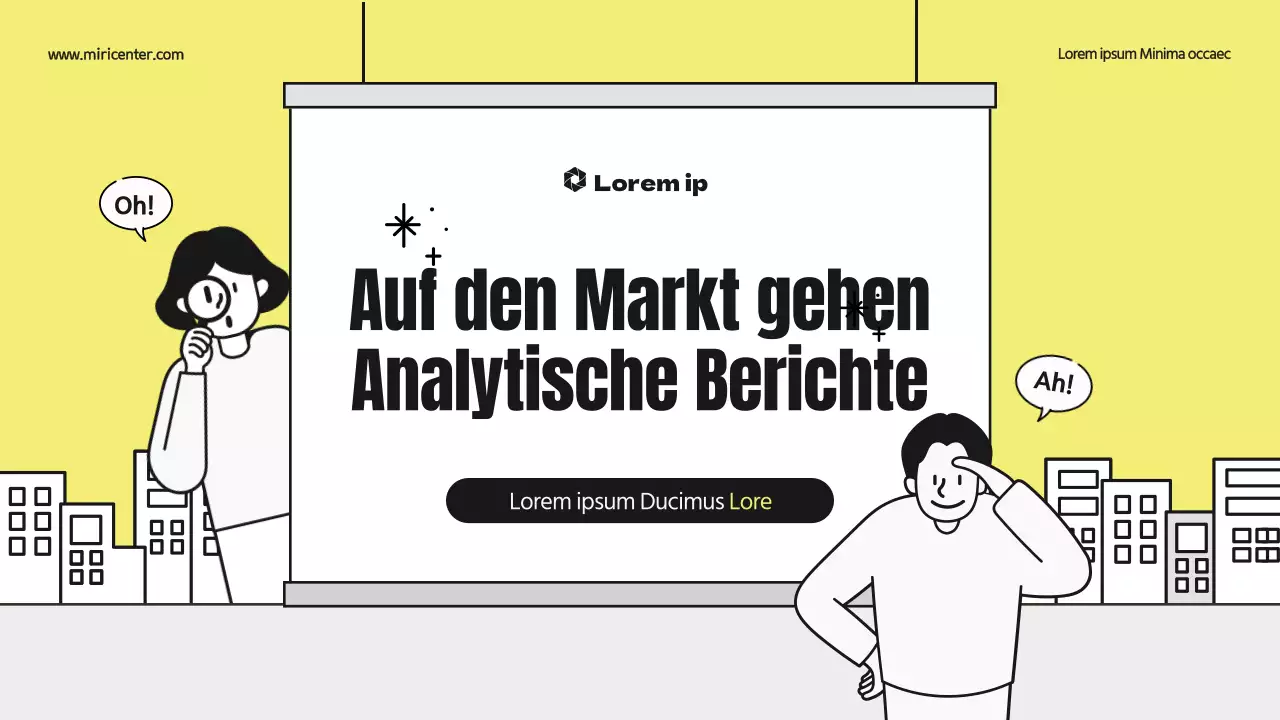 Ein hübsch illustrierter Analysebericht mit gelben und schwarzen Akzenten