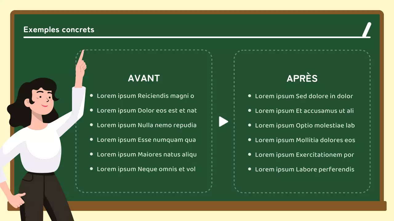 Guide de conceptualisation sur tableau vert et blanc