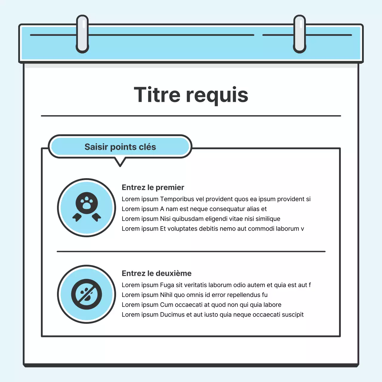 Concept de note bleu clair Carte soignée avec de jolies illustrationsNews