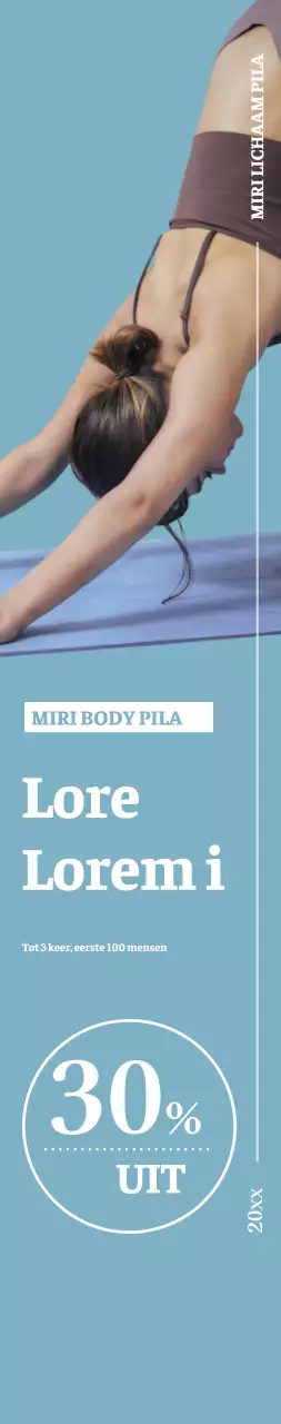 Een banner voor een emotioneel Pilates Open evenement.