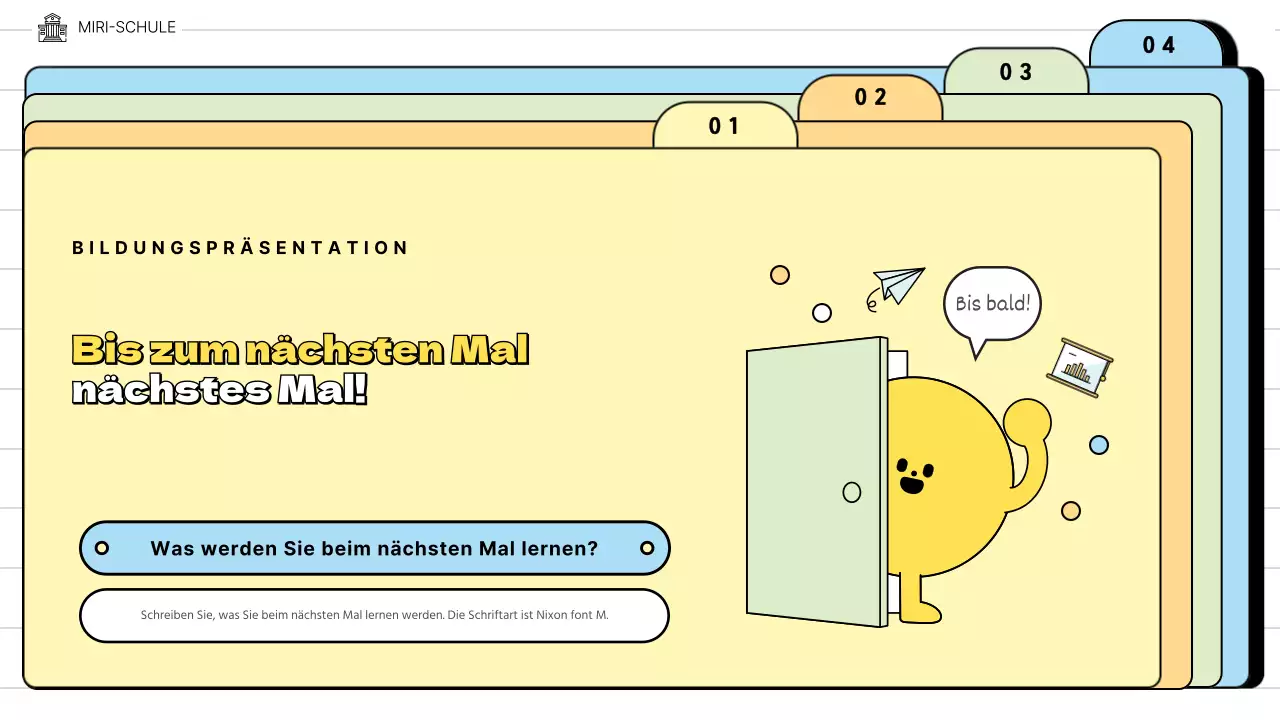 Niedliche Mappen in PastellfarbenVermittlung des Konzepts der Schulbildung