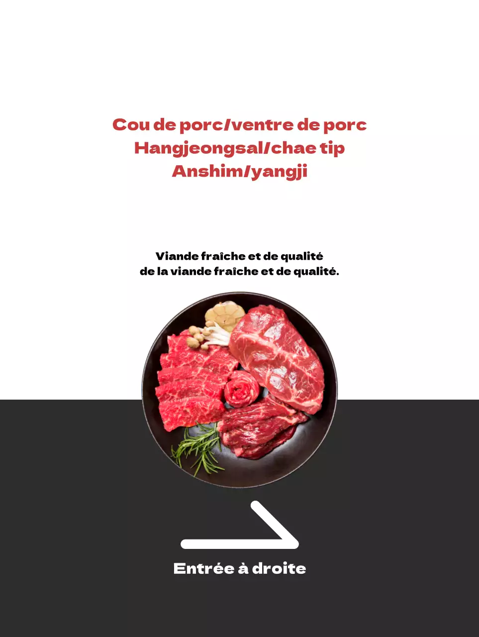 Faites la promotion de votre boucherie avec un look blanc et gris épuré