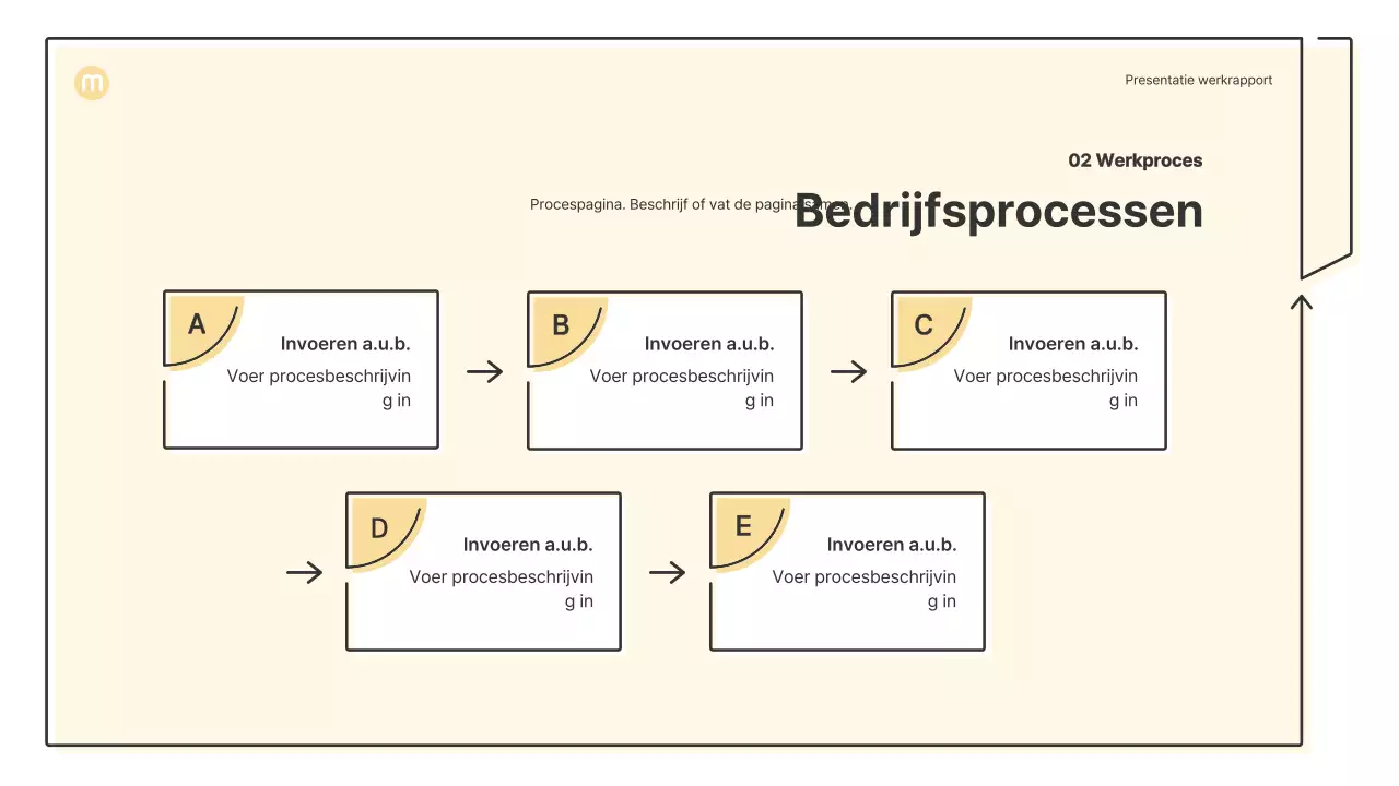 Puntvormen met pijlen in lichtgeel Zakelijk presentatiepakket