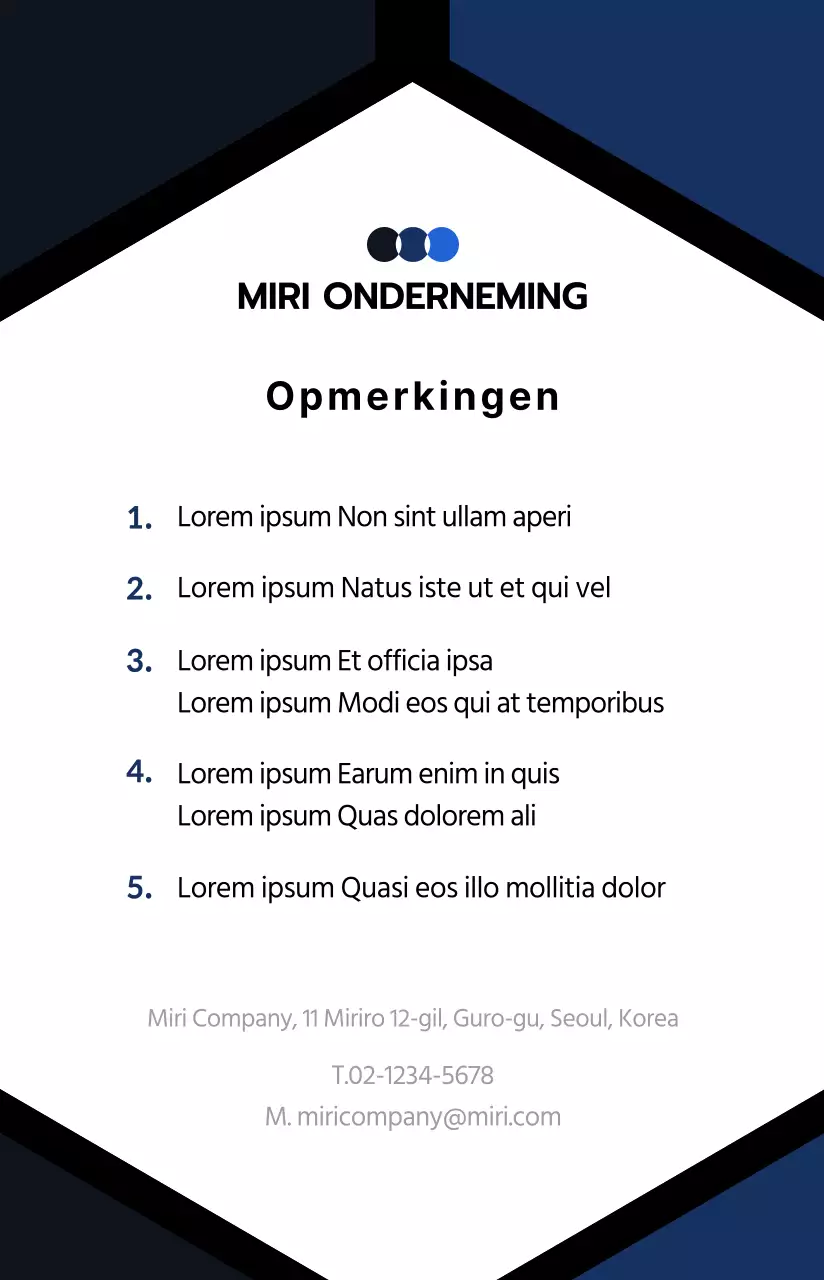 Een eenvoudige en professionele personeelskaart in blauwe tinten