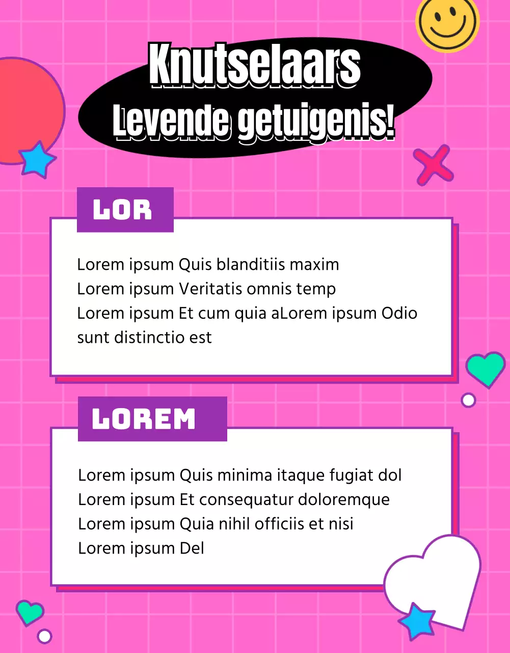 Random Box Event geschreven op een roze whiteboard