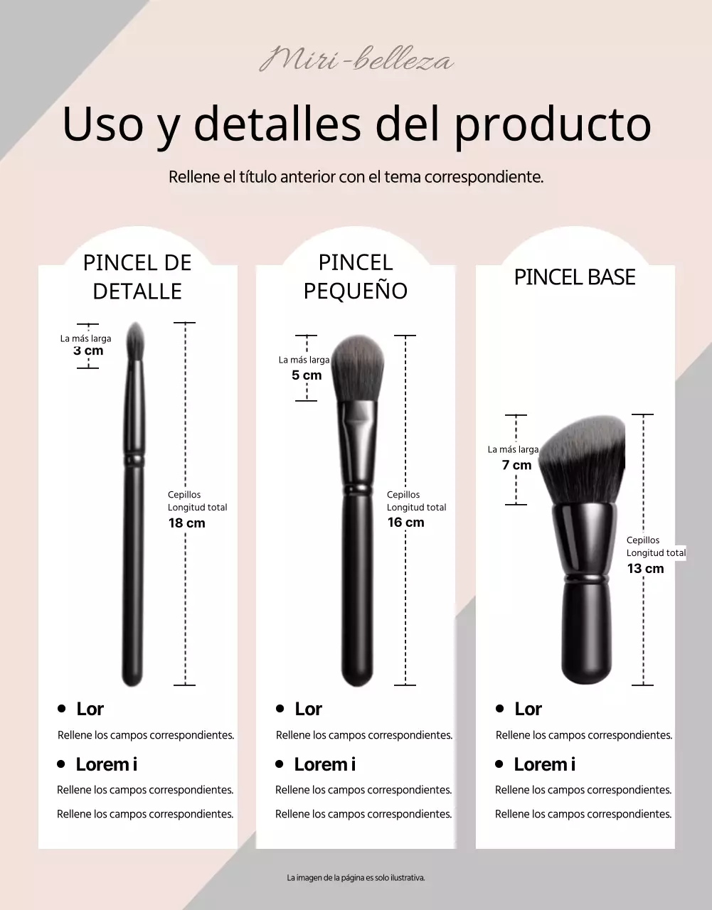 Promociona los cepillos de lujo en negro y beige