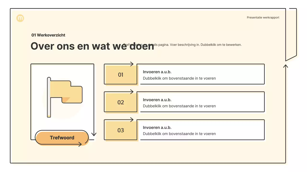 Puntvormen met pijlen in lichtgeel Zakelijk presentatiepakket