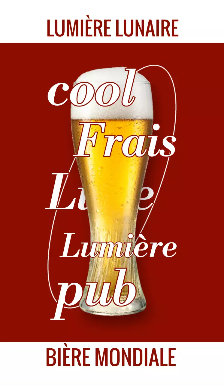 Photos et logo d'un pub émotionnel avec vin et bière blanche