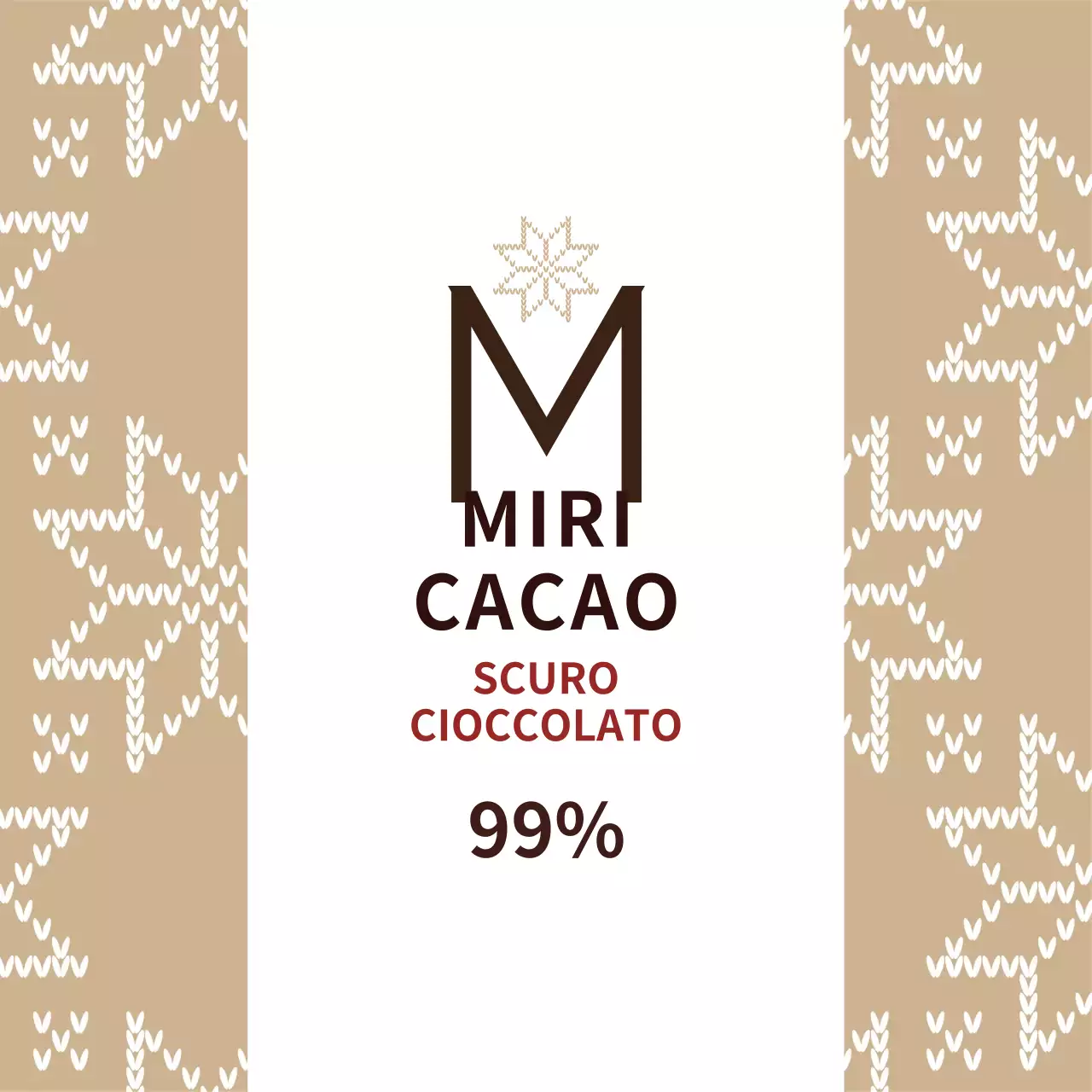 Etichetta diffusore beige con motivo a fiocco di neve