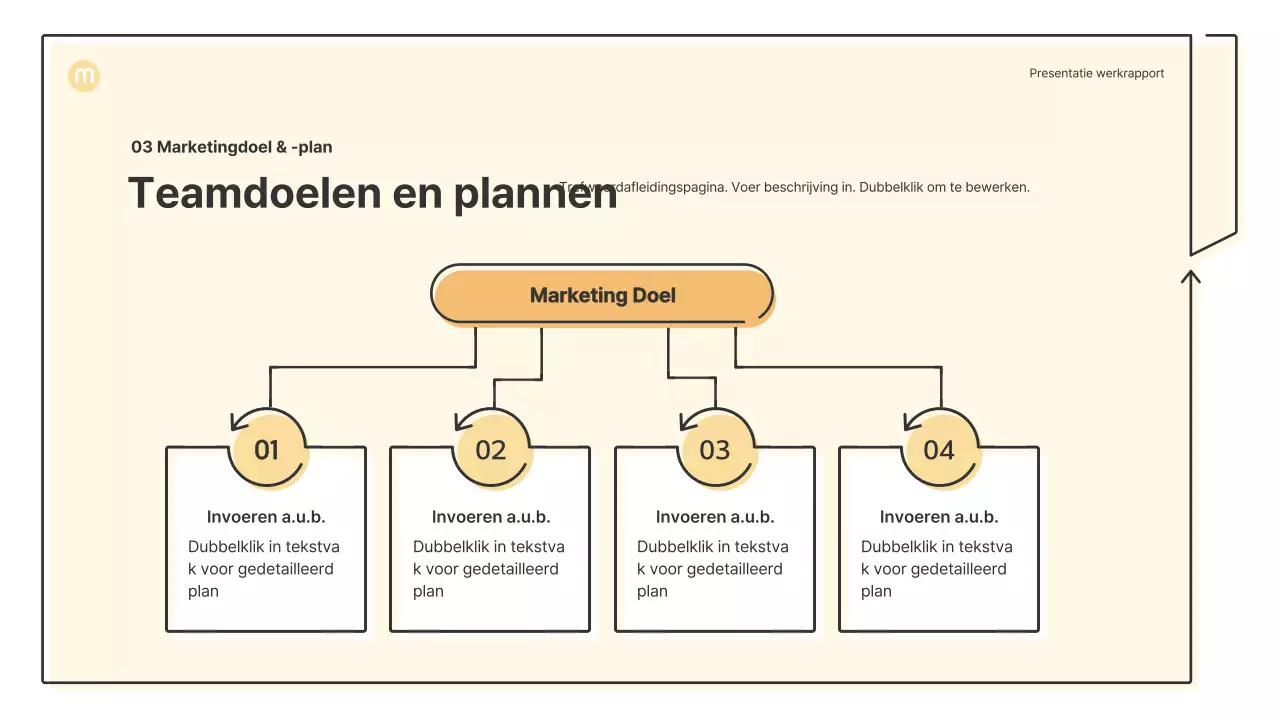 Puntvormen met pijlen in lichtgeel Zakelijk presentatiepakket