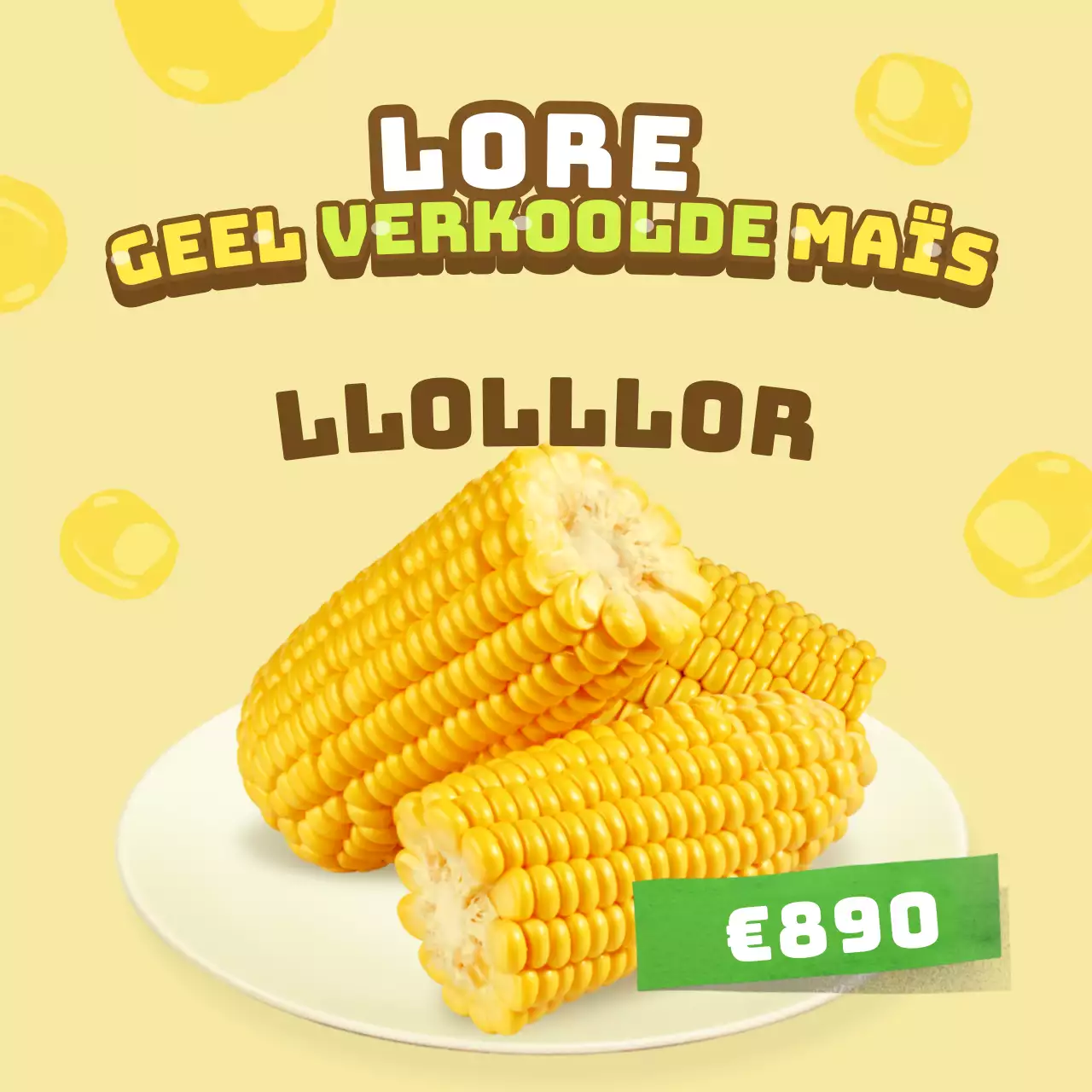 Schattige maïssnacks in gele kleur te koop