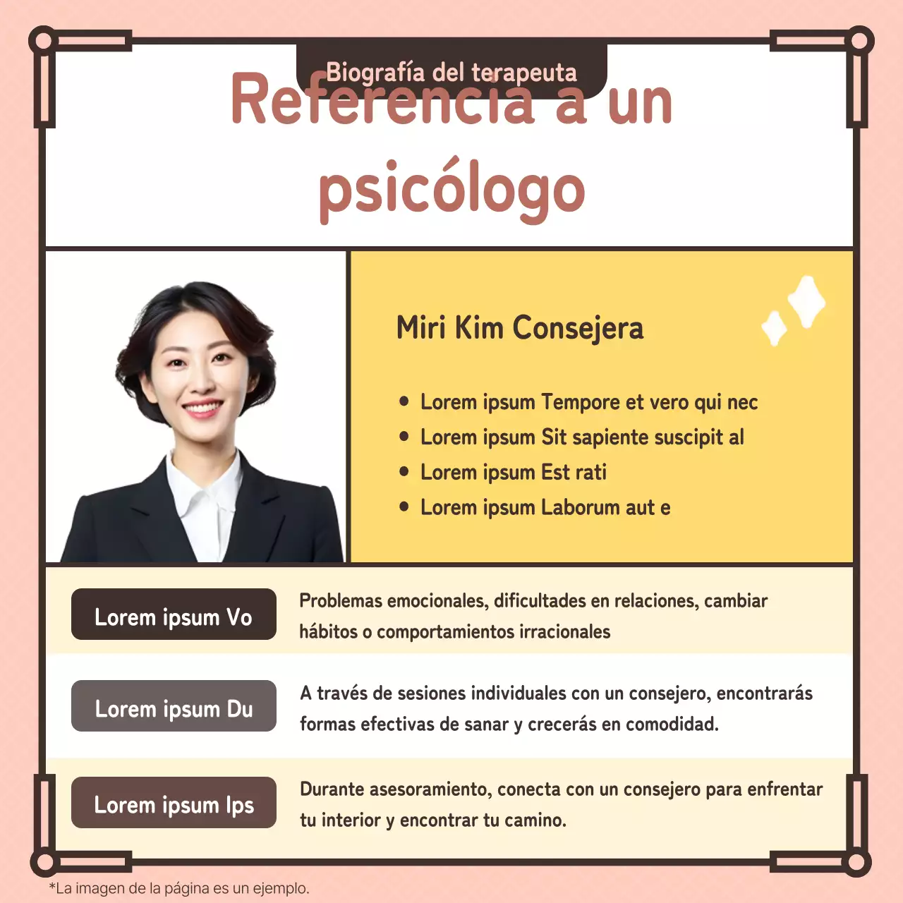 Ilustración en rosa pastel para promocionar un centro de asesoramiento psicológico