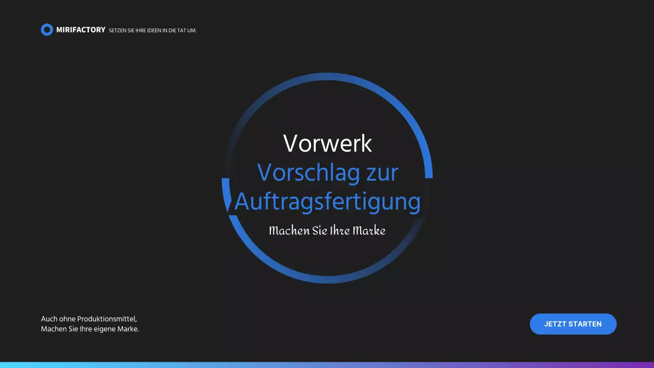 Vorschlag zur Konsignationsfertigung in Blau und Schwarz