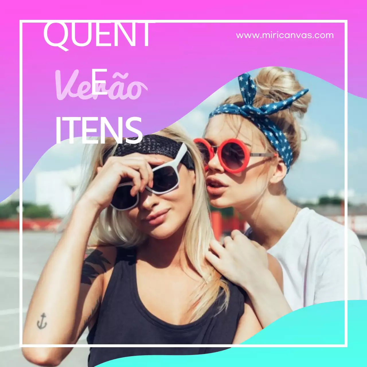 Promoção de moda feminina com gradiente rosa quente verão recém-chegado