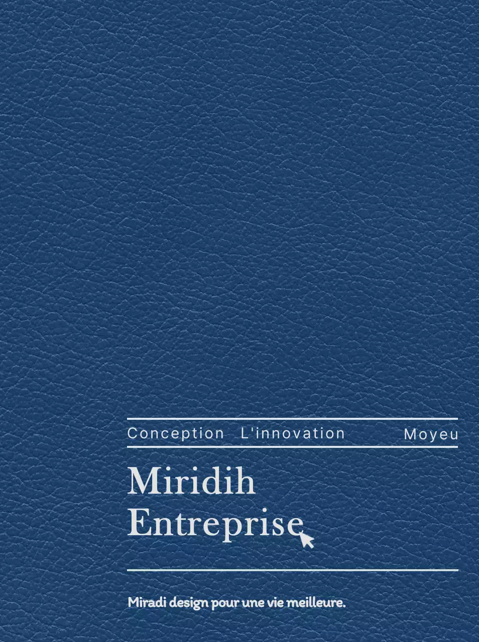 Couverture de l'agenda avec le slogan et le logotype de votre société de design