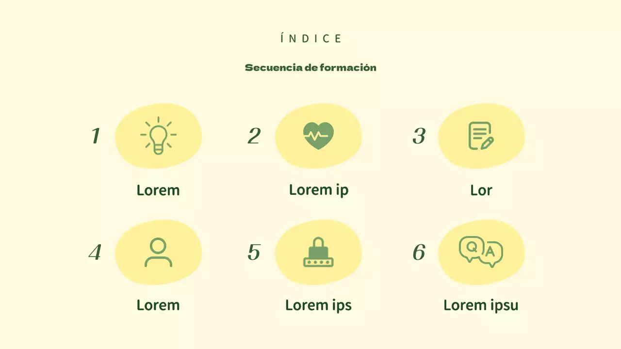 Materiales de formación de voluntarios verdes y amarillos para alumnos de enseñanza media