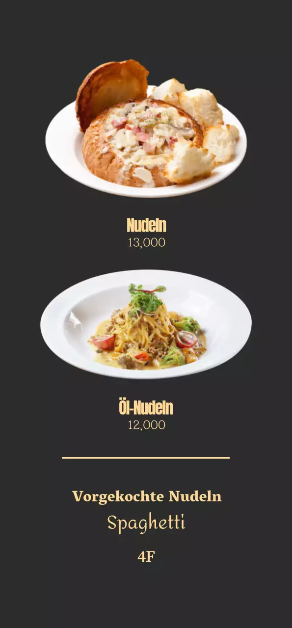 Förderung von Nudeln mit einem beruhigenden warmgrauen Hintergrund