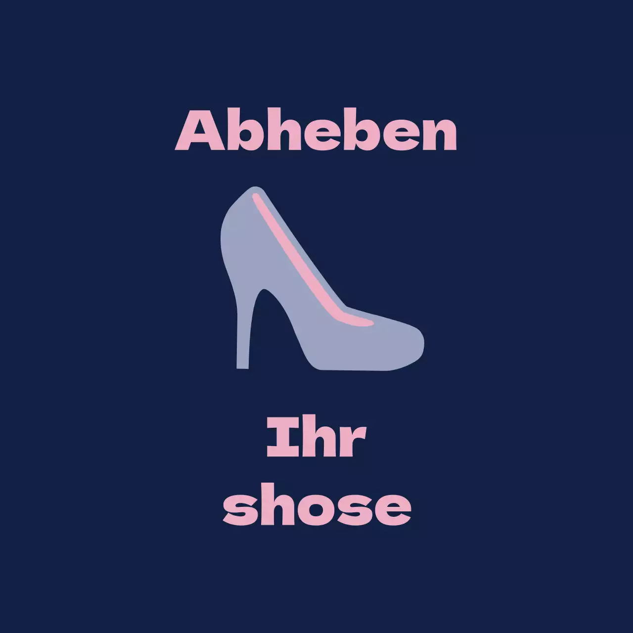 Ballettschuhe auf marineblauem Hintergrund mit einem Schild, das Sie auffordert, die Schuhe auszuziehen.