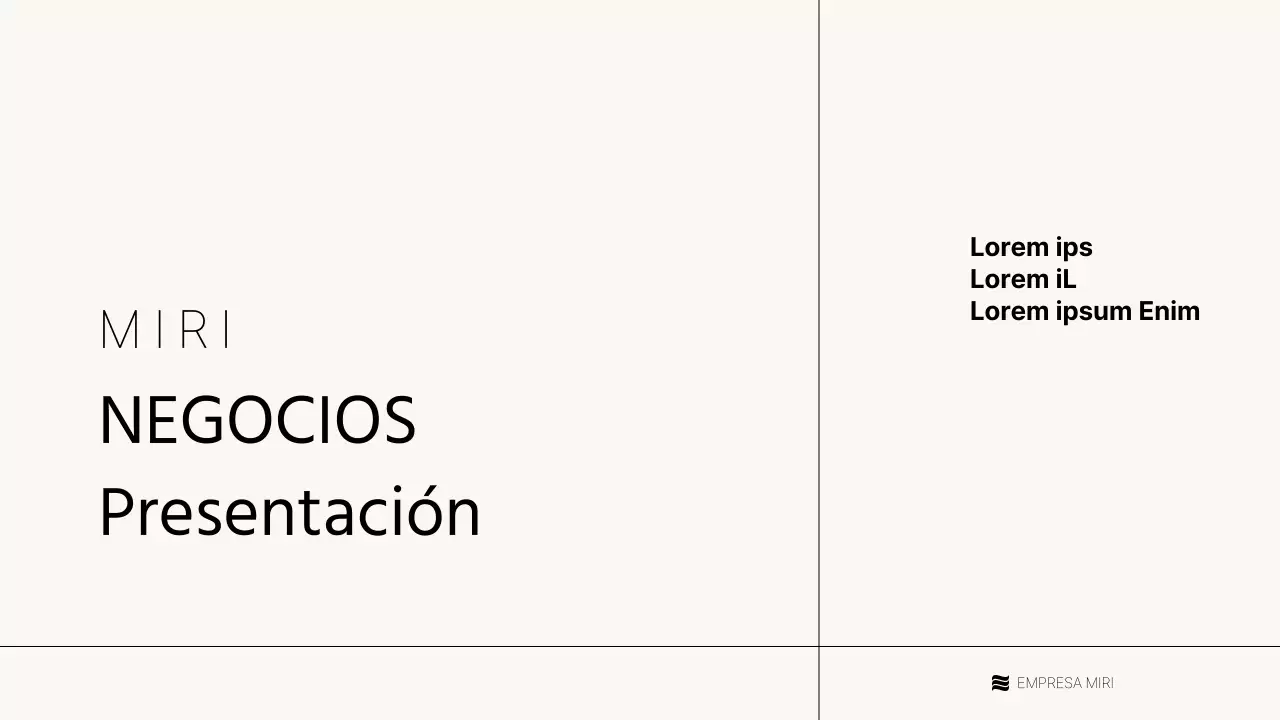 Presentación empresarial sencilla en beige