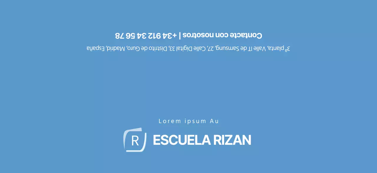 Escuela Lizian sencilla de color azul claro para promocionar la escuela.