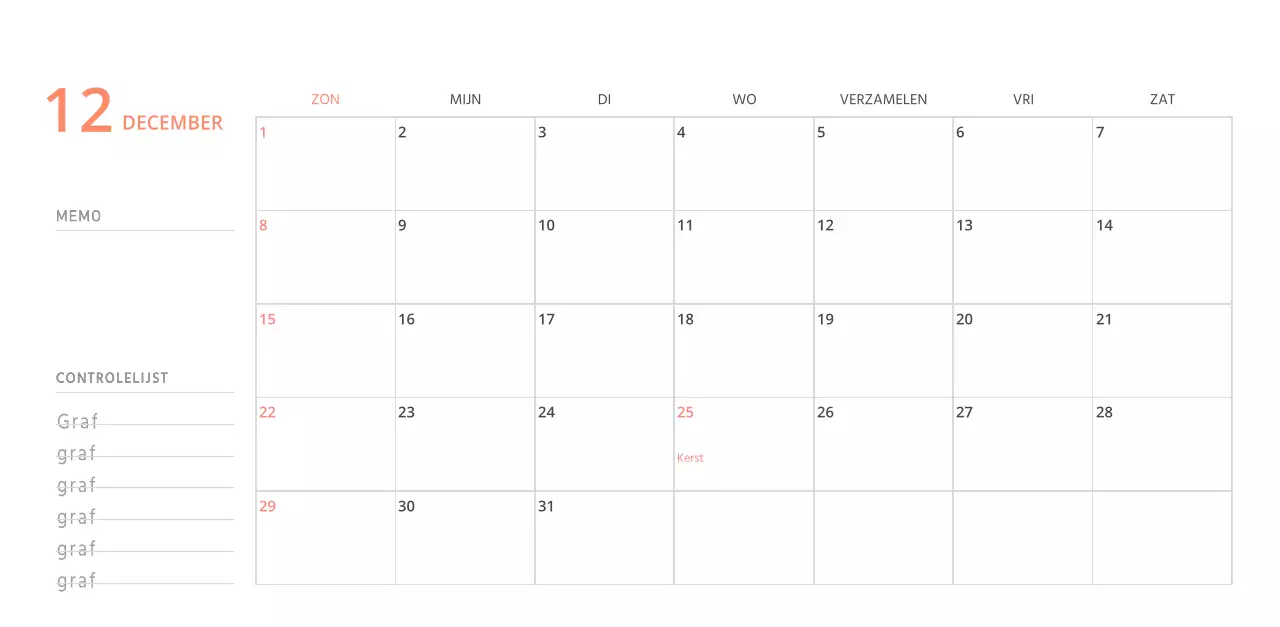 Schattige geïllustreerde groene bureaukalender met familiethema