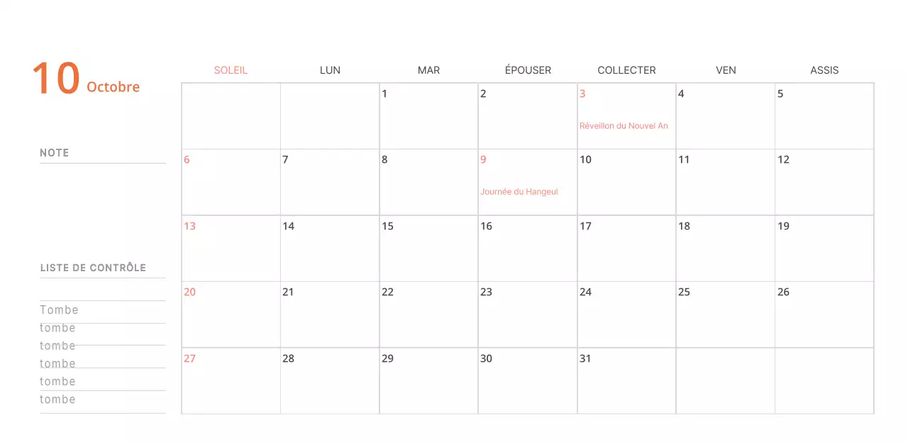 Calendrier de bureau illustré vert sur le thème de la famille