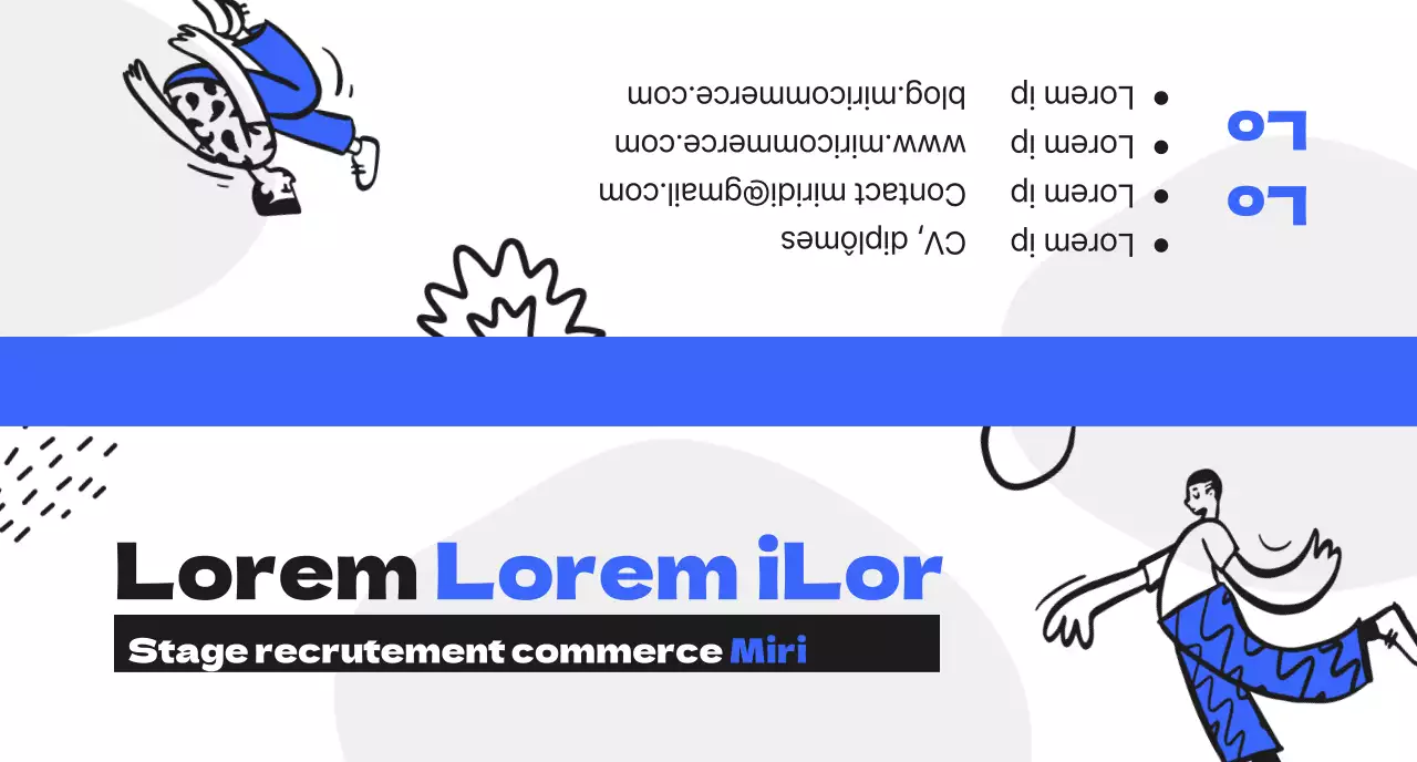 Un kit de bienvenue pour commémorer votre stage de fin d'études avec une illustration humaine en bleu et noir.