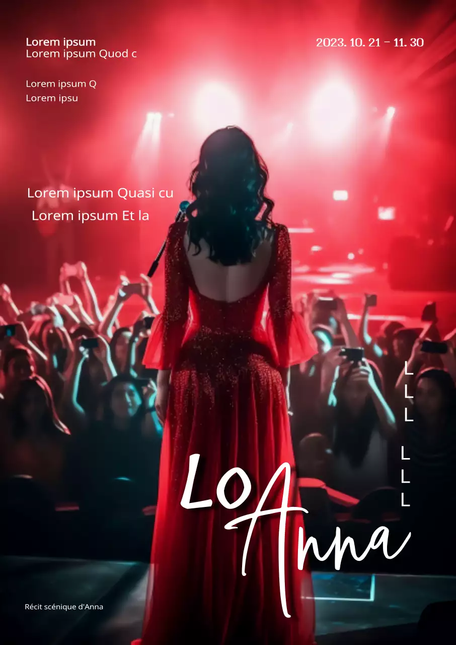 Promouvoir les spectacles d'automne avec une palette de couleurs rouge passionnée