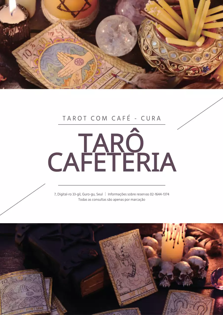 Promova o seu café de tarot com fotografias místicas em roxo