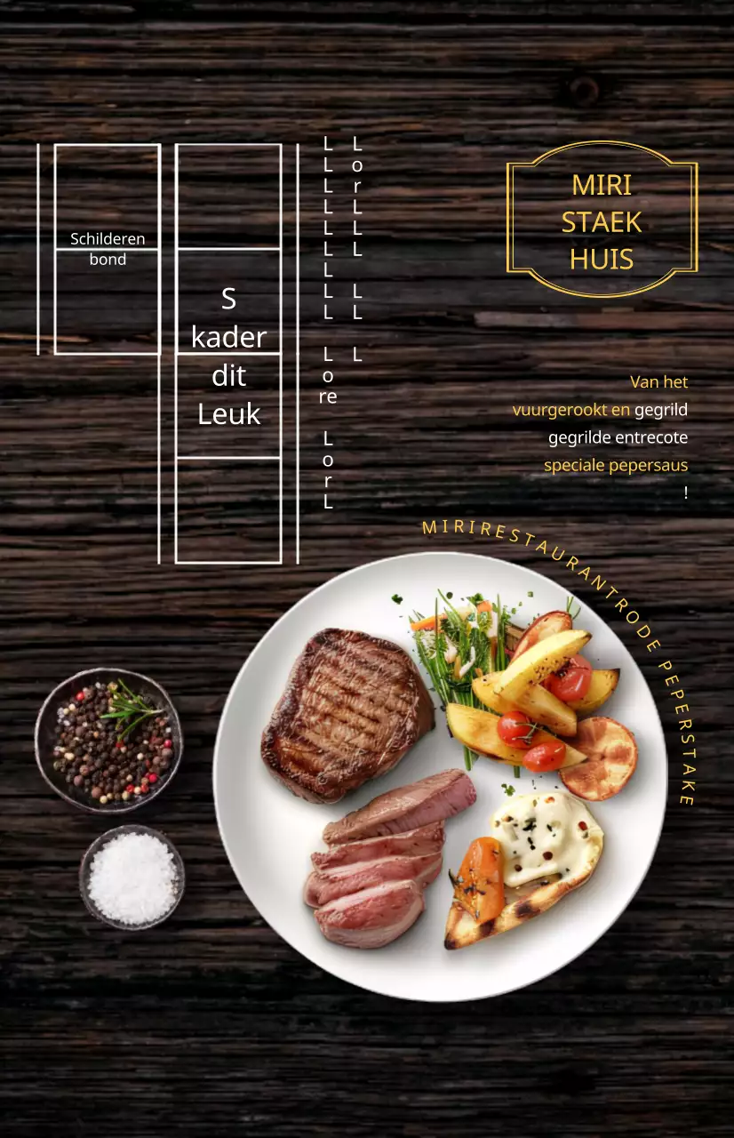 Klassiek ogende promotievlag voor restaurantmenu